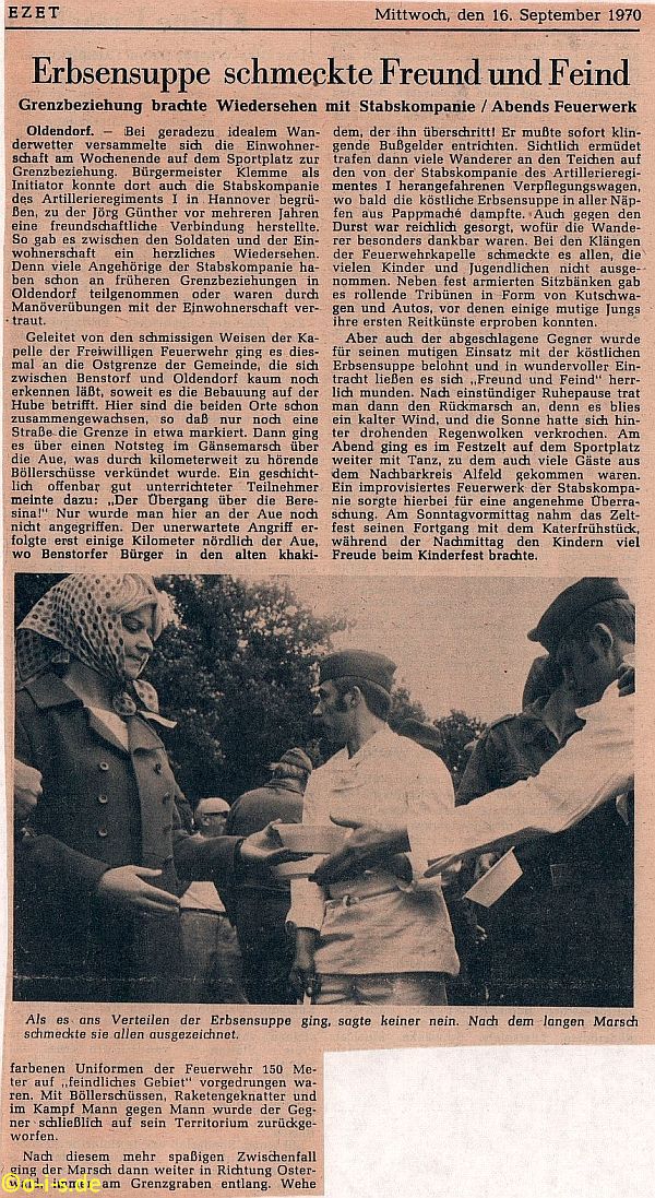 Zeitungsartikel 1970